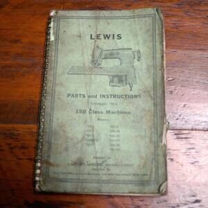 Vtg 1940s LEWIS Parts & Instructions Manual Catalogue 194-5 150 Class Machines